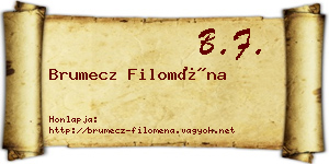 Brumecz Filoména névjegykártya